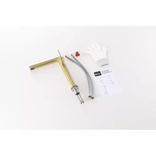 Смеситель ABBER Perfekte 316 AF8A11BG-L для раковины, золото брашированное, Выбрать цвет: Золото брашированное, изображение 2