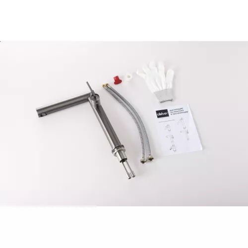 Смеситель ABBER Perfekte 316 AF8A11BGG-L для раковины, оружейная сталь брашированная, Выбрать цвет: Оружейная сталь, изображение 2