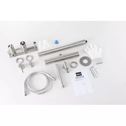 Душевая система ABBER Perfekte 316 AF8A18BST скрытого монтажа , сталь брашированная, Выбрать цвет: Сталь брашированная, Излив: нет, изображение 2