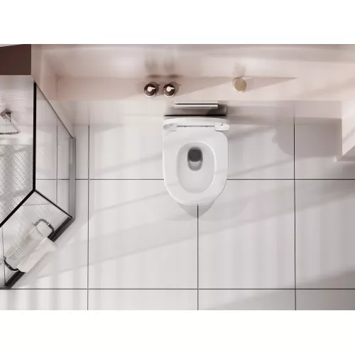 Унитаз ABBER Rechteck AC1218 подвесной белый, безободковый, смыв торнадо и струйный смыв, изображение 5