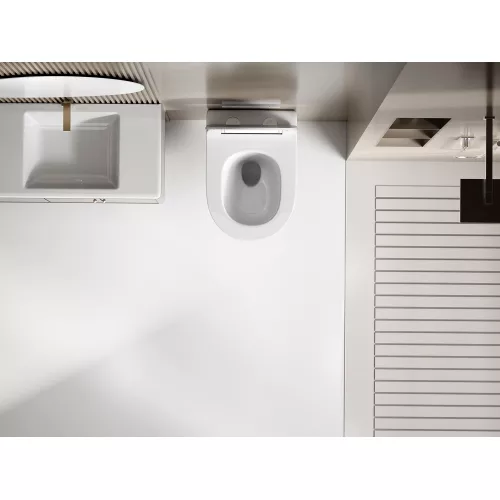 Унитаз ABBER Bequem AC1130 подвесной белый, безободковый, смыв торнадо, изображение 5