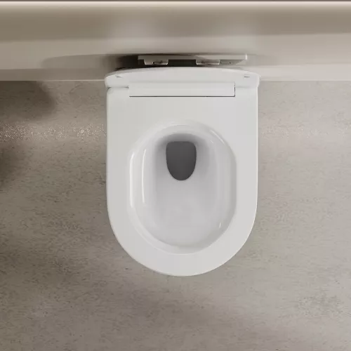 Унитаз ABBER Bequem AC1129 подвесной белый, безободковый, смыв торнадо, изображение 5