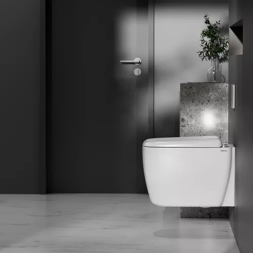 Унитаз ABBER Rechteck AC1217 подвесной белый, безободковый, смыв торнадо, изображение 6