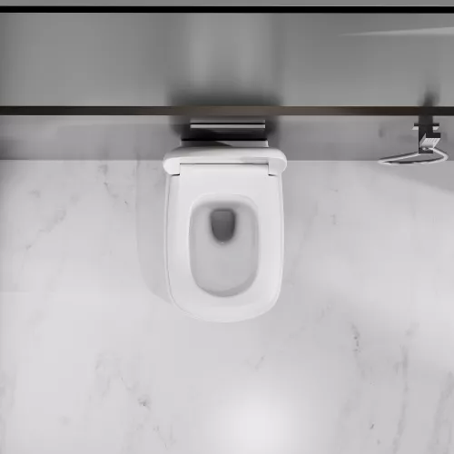 Унитаз ABBER Rechteck AC1217 подвесной белый, безободковый, смыв торнадо, изображение 5