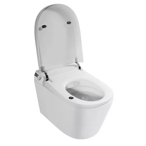 Комплект ABBER подвесной электронный унитаз-биде Bequem AC1119S белый с импульсным смывом с инсталляцией AC0101P, изображение 2