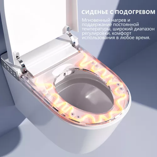 Комплект ABBER подвесной электронный унитаз-биде Bequem AC1120S с инсталляцией AC0101P2, изображение 8