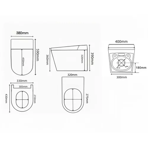 Комплект ABBER подвесной электронный унитаз-биде Bequem AC1120S с инсталляцией AC0101P2, изображение 21