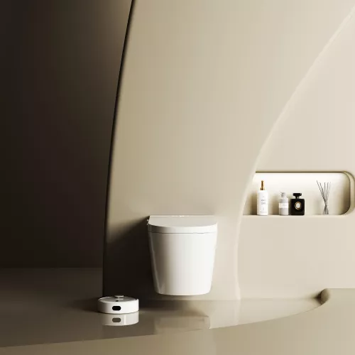 Комплект ABBER подвесной электронный унитаз-биде Bequem AC1123SR с инсталляцией AC0101P2, изображение 8