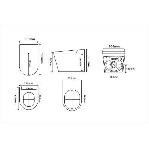 Комплект ABBER подвесной электронный унитаз-биде Bequem AC1123SR с инсталляцией AC0101P2, изображение 17