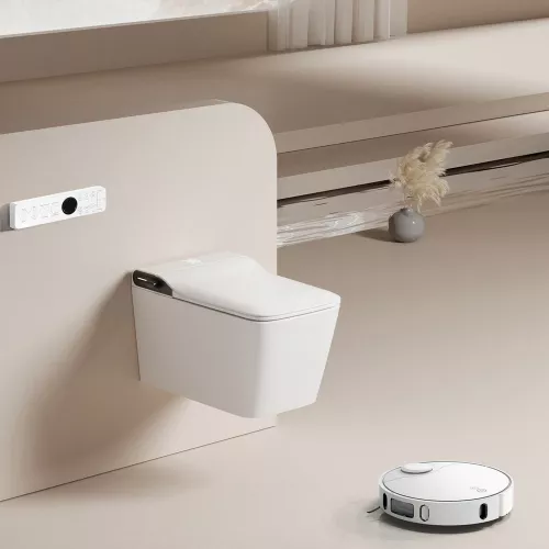 Комплект ABBER подвесной электронный унитаз-биде Rechteck AC1215S белый с импульсным смывом с инсталляцией AC0101P, изображение 3