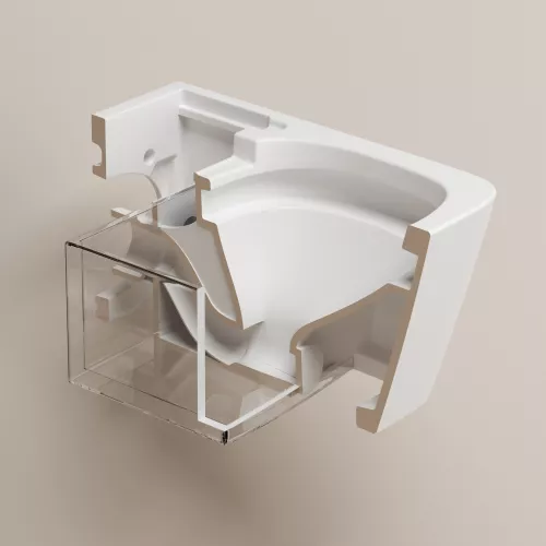 Комплект ABBER подвесной электронный унитаз-биде Rechteck AC1215S с инсталляцией AC0101P2, изображение 10