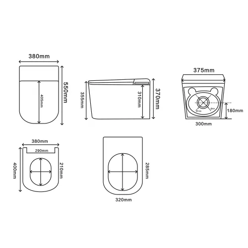 Комплект ABBER подвесной электронный унитаз-биде Rechteck AC1216S с инсталляцией AC0101P2, изображение 18