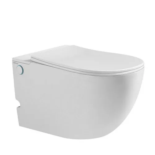 Комплект ABBER подвесной унитаз Bequem AC1105P белый с импульсным смывом с инсталляцией AC0101P, изображение 2