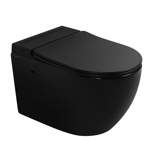 Комплект ABBER подвесной унитаз Bequem AC1108PMB белый с импульсным смывом с инсталляцией AC0101P, изображение 4