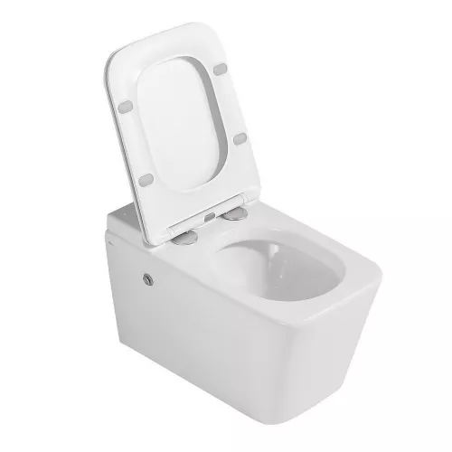 Комплект ABBER подвесной унитаз Rechteck AC1202P белый с импульсным смывом с инсталляцией AC0101P, изображение 2