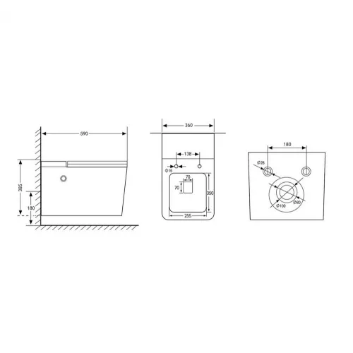 Комплект ABBER подвесной унитаз Rechteck AC1202P белый с импульсным смывом с инсталляцией AC0101P, изображение 5
