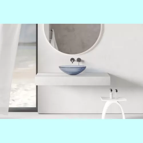 Раковина накладная прозрачная ABBER Kristall AT2802Saphir синяя, Выбрать цвет: Синий, изображение 8