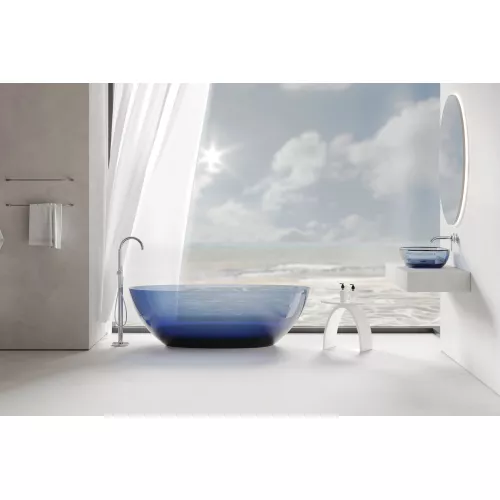 Раковина накладная прозрачная ABBER Kristall AT2805Saphir синяя, Выбрать цвет: Синий, изображение 8