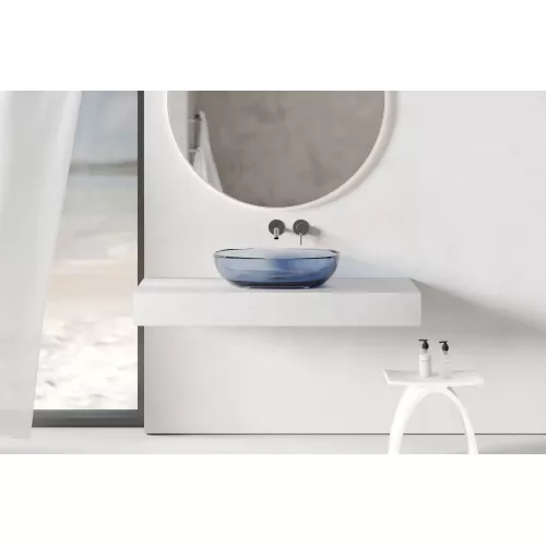 Раковина накладная прозрачная ABBER Kristall AT2805Saphir синяя, Выбрать цвет: Синий, изображение 7