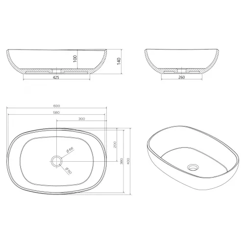 Раковина накладная прозрачная ABBER Kristall AT2805Saphir синяя, Выбрать цвет: Синий, изображение 9