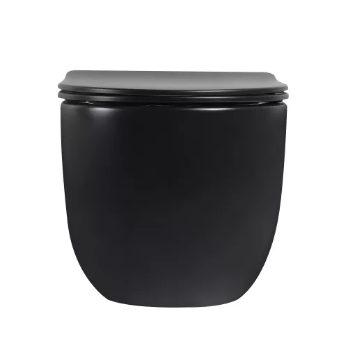 Унитаз ABBER Bequem AC1104TMB подвесной черный матовый, безободковый, смыв торнадо, Выбрать цвет: Черный матовый, изображение 3