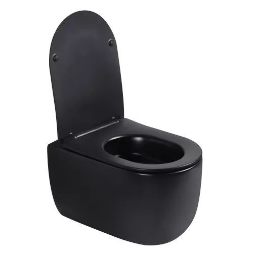 Унитаз ABBER Bequem AC1104TMB подвесной черный матовый, безободковый, смыв торнадо, Выбрать цвет: Черный матовый, изображение 4