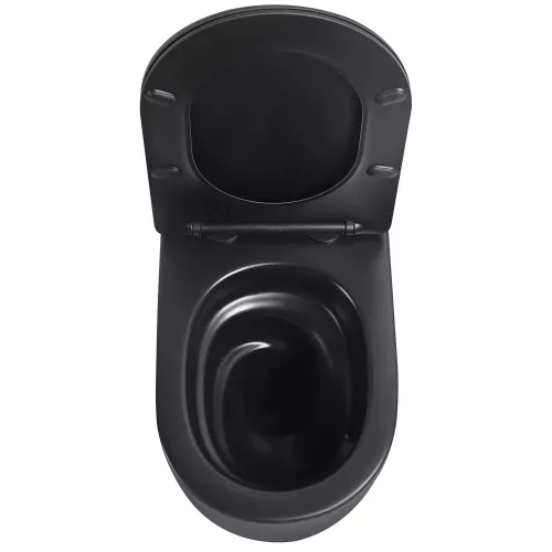 Унитаз ABBER Bequem AC1104TMB подвесной черный матовый, безободковый, смыв торнадо, Выбрать цвет: Черный матовый, изображение 6