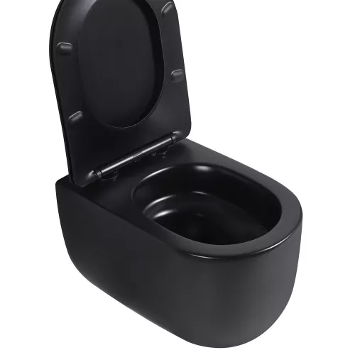 Унитаз ABBER Bequem AC1104TMB подвесной черный матовый, безободковый, смыв торнадо, Выбрать цвет: Черный матовый, изображение 5