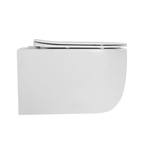 Унитаз ABBER Bequem AC1104TMW подвесной белый матовый, безободковый, смыв торнадо, Выбрать цвет: Белый матовый, изображение 2