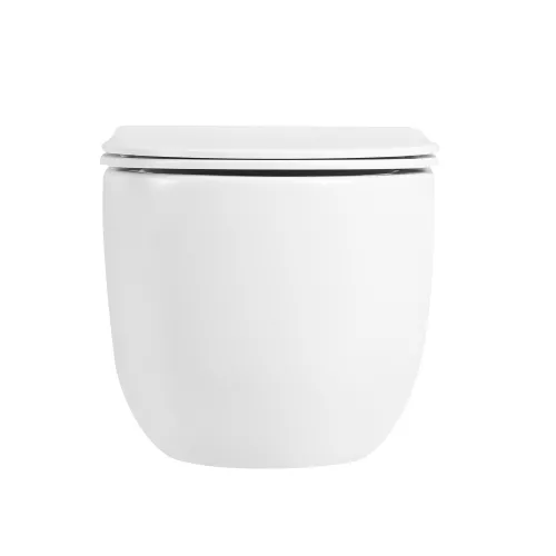 Унитаз ABBER Bequem AC1104TMW подвесной белый матовый, безободковый, смыв торнадо, Выбрать цвет: Белый матовый, изображение 3