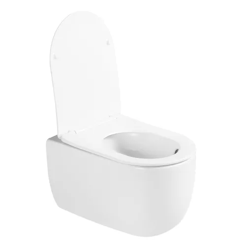 Унитаз ABBER Bequem AC1104TMW подвесной белый матовый, безободковый, смыв торнадо, Выбрать цвет: Белый матовый, изображение 5