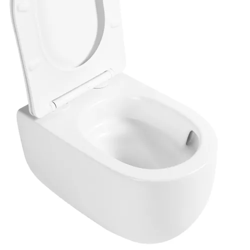 Унитаз ABBER Bequem AC1104TMW подвесной белый матовый, безободковый, смыв торнадо, Выбрать цвет: Белый матовый, изображение 4