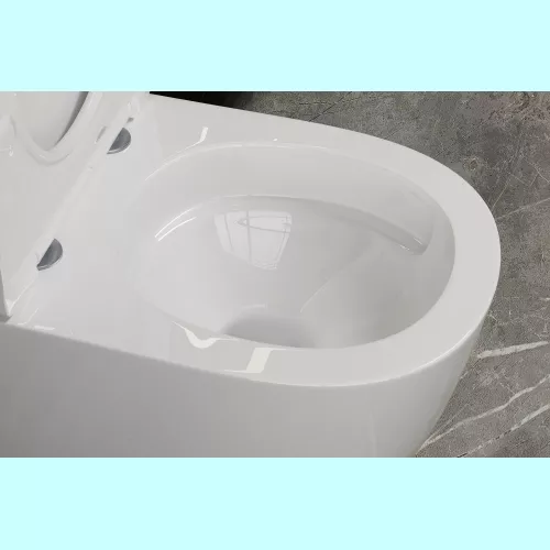 Унитаз ABBER Bequem AC1111T приставной белый, безободковый, смыв торнадо, изображение 5