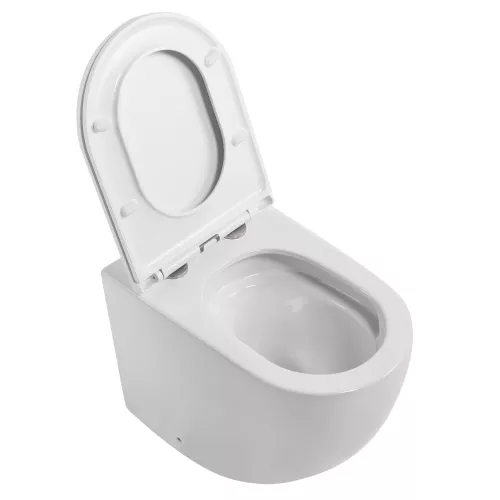 Унитаз ABBER Bequem AC1111T приставной белый, безободковый, смыв торнадо, изображение 9