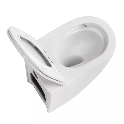 Унитаз ABBER Bequem AC1111T приставной белый, безободковый, смыв торнадо, изображение 11