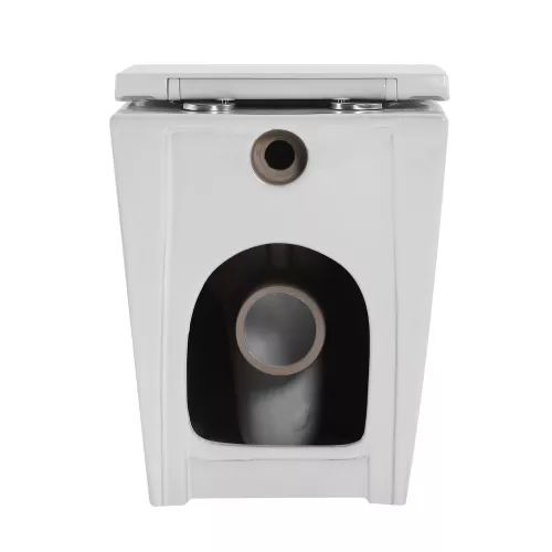 Унитаз ABBER Bequem AC1111T приставной белый, безободковый, смыв торнадо, изображение 13