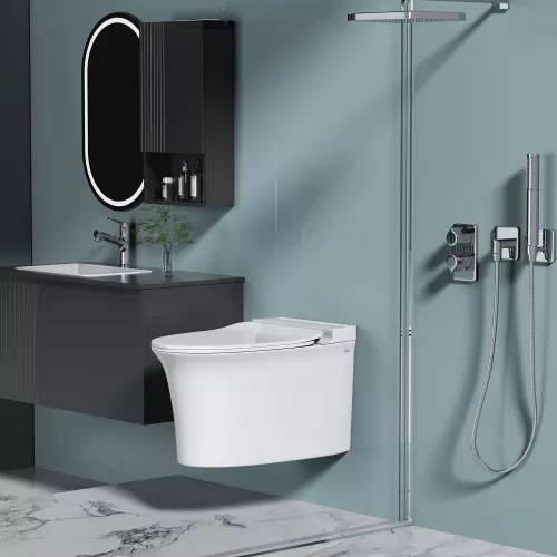 Унитаз ABBER Bequem AC1124P подвесной белый с импульсным смывом, изображение 2