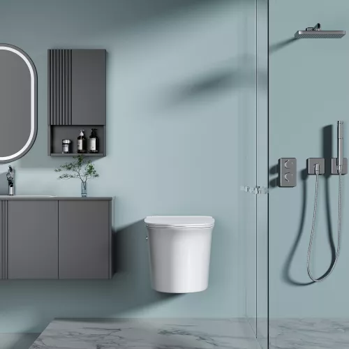 Унитаз ABBER Bequem AC1124P подвесной белый с импульсным смывом, изображение 4