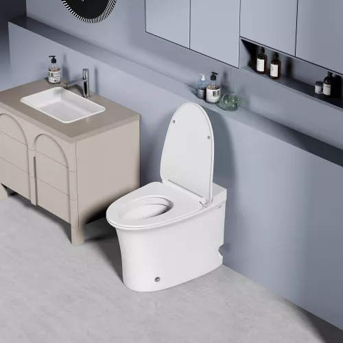 Унитаз ABBER Bequem AC1125P напольный белый с импульсным смывом, изображение 4