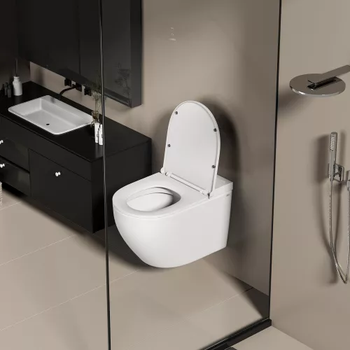 Унитаз ABBER Bequem AC1126P подвесной белый с импульсным смывом, изображение 5