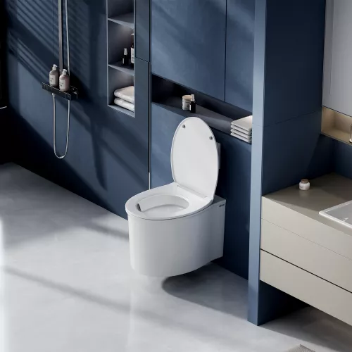 Унитаз ABBER Bequem AC1127 подвесной белый, безободковый, смыв торнадо и струйный смыв, изображение 5