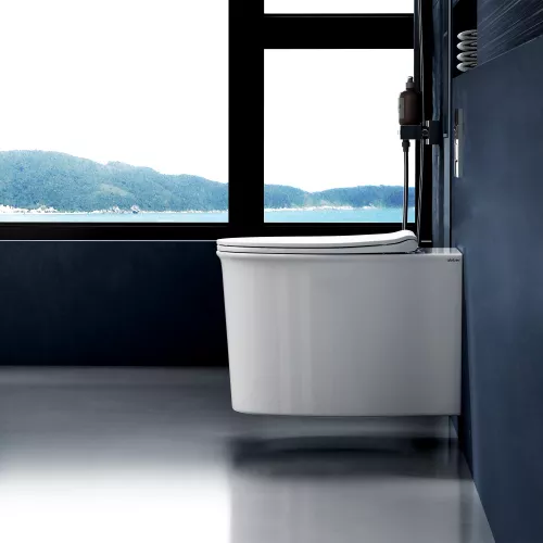 Унитаз ABBER Bequem AC1127 подвесной белый, безободковый, смыв торнадо и струйный смыв, изображение 6