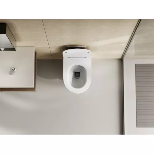 Унитаз ABBER Bequem AC1128 подвесной белый, безободковый, смыв торнадо, изображение 5