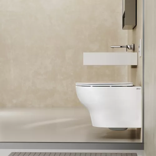 Унитаз ABBER Bequem AC1128 подвесной белый, безободковый, смыв торнадо, изображение 6