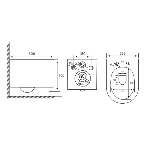 Унитаз ABBER Bequem AC1129 подвесной белый, безободковый, смыв торнадо, изображение 7