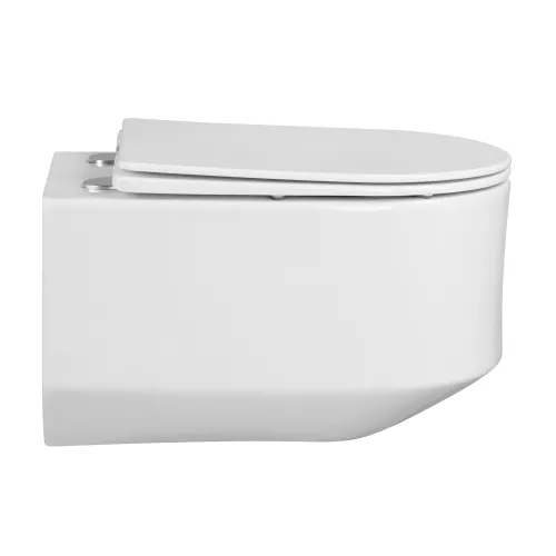 Унитаз ABBER Bequem AC1130 подвесной белый, безободковый, смыв торнадо, изображение 6