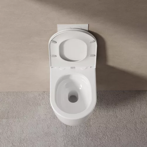 Унитаз ABBER Bequem AC1132TC подвесной белый, безободковый, смыв торнадо, с закрытым дном, изображение 6