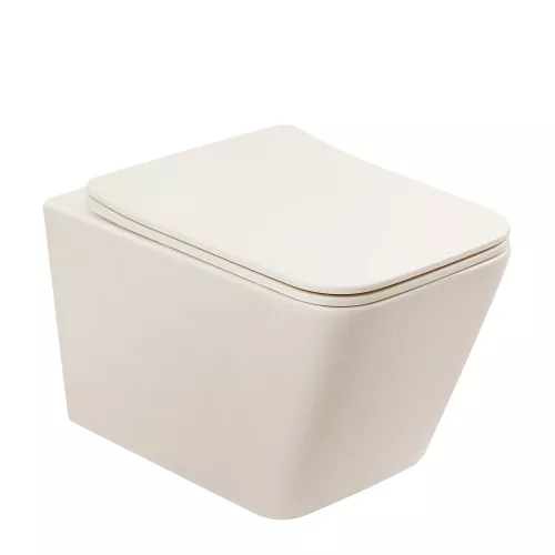 Унитаз ABBER Rechteck AC1201MBE подвесной светло-бежевый матовый, безободковый