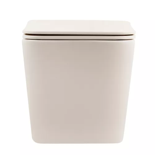 Унитаз ABBER Rechteck AC1201MBE подвесной светло-бежевый матовый, безободковый, изображение 6