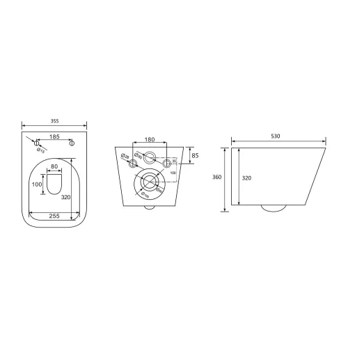 Унитаз ABBER Rechteck AC1201MBE подвесной светло-бежевый матовый, безободковый, изображение 12